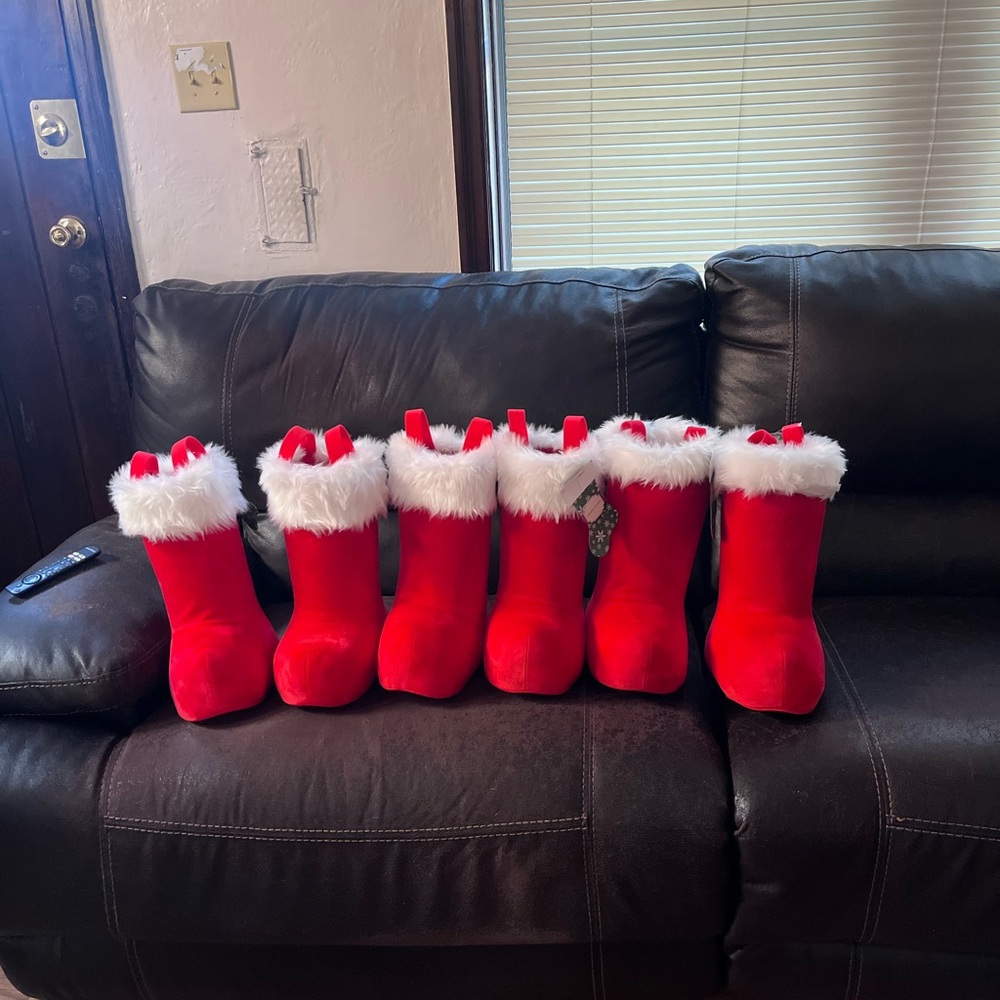 Santa boots - free standing Santa stockings available